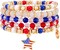 4th of July American Flag Bracelets for Women – Patriotic Red, White & Blue Beaded Stretch Bracelets, Boho Heishi Surfer Charm Set, Summer Beach Jewelry